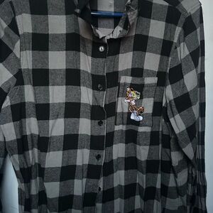 Disney Plaid Button-Up Shirt